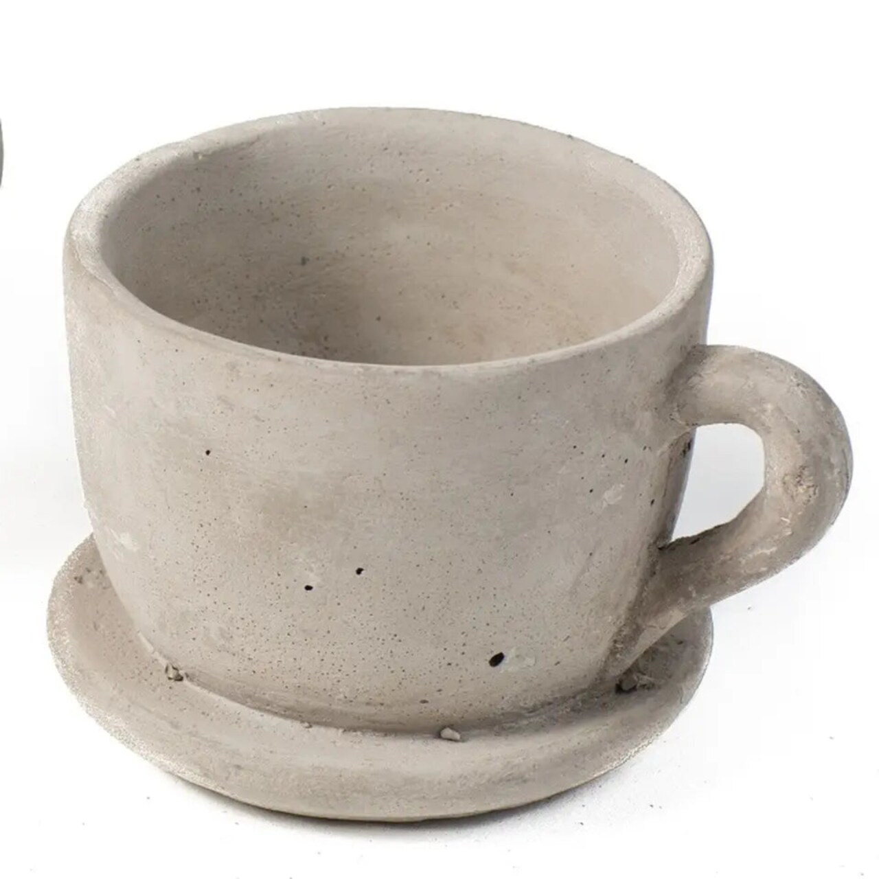 Large Cement Teacup Planter Decorative Indoor Outdoor Flower Pot